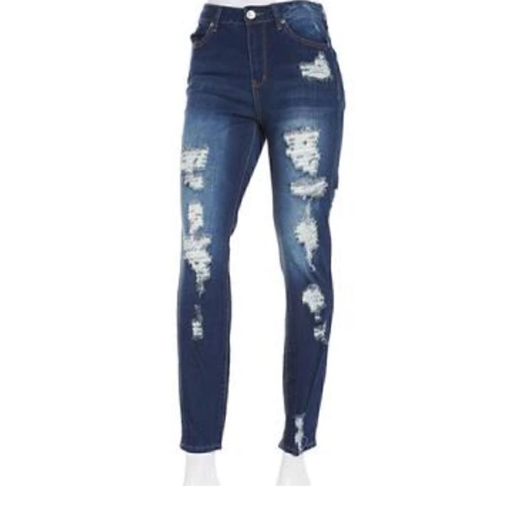 Almost Famous™ High Rise Destructed junior Skinny Jeans pants size 1